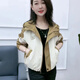 紫昕月春裝小個(gè)子拼色外套上衣女2025新款韓版寬松顯瘦減齡設(shè)計(jì)感上衣潮 咖綠色(雙層春秋款) 2XL 建議126-135斤