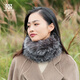 幕加格圍巾冬季女2025新款時(shí)尚保暖狐貍毛脖套韓版潮加厚彈力圍脖 銀藍狐 均碼