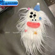 美克杰適用于搞怪長毛怪獸蘋果iPhone11女13promax毛絨7/8plus手機殼x秋冬/15p 毛絨軟殼【白色長毛表情+星星夾子】隨機包鏡頭 x1s