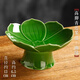 竹茗堂陶瓷高腳盤中式復古家用茶道茶點盤水果盤高足點心盤糕點供佛托盤 高腳青蓮果盤【幽綠】