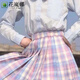 花嵐娜 玻璃糖 jk制服裙正版套裝全套秋冬日系學(xué)院風(fēng)原創(chuàng  )少女百褶裙格裙 玻璃糖格裙 L
