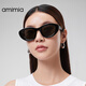 amimia·LIPS歐美復(fù)古貓眼顯臉小墨鏡女窄框防紫外線太陽(yáng)眼鏡 曜石黑BLK禮盒套裝 53-23-145