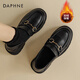 達芙妮厚底樂(lè )福鞋女秋冬季加絨2025新款小皮鞋女通勤一腳蹬單鞋女