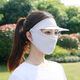 南歐世爵（Nou?Knight）新款升級帽檐款防曬口罩女冰絲防塵透氣防線(xiàn)薄款夏天遮臉面罩 -帶帽檐款面罩-灰色-