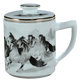 盛天下景德鎮(zhèn)白瓷茶杯陶瓷過濾茶水分離泡茶杯手繪描金辦公杯家用帶蓋水杯 白瓷過濾杯-馬到成功（簡(jiǎn)裝）