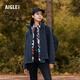 AIGLE艾高經(jīng)典款女士短款全拉鏈加厚保暖舒適休閑戶(hù)外抓絨外套 帝國深藍 AF562 36