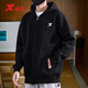 特步運動(dòng)外套男2026年春季新款防風(fēng)夾克男士保暖休閑長(cháng)袖加絨衛衣男 黑-0171【有帽子款】 2XL