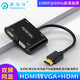 皮樂(lè)仕 HDMI轉(zhuǎn)換器一分二帶音頻雙屏顯示同時(shí)輸出接電視HDMI顯示器投影儀VGA轉(zhuǎn)接線 HDMI轉(zhuǎn)HDMI+VGA轉(zhuǎn)換器 皮樂(lè)仕 不配線