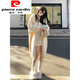 皮爾卡丹（pierre cardin）2025秋冬慵懶寬松過(guò)膝中長(cháng)款加厚純欲仿戎針織毛衣開(kāi)衫外套女 奶白色中長(cháng)款 S 建議75-95斤