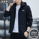 JEEP SPIRIT吉普夾克男沖鋒衣外套上衣男士春秋季新款純色棒球服連帽茄克服裝 2355黑色 L （106斤-120斤）