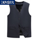 凱撒（KAISER）V領(lǐng)馬甲水貂內膽背心整貂皮馬夾男士加厚保暖中老年爸爸坎肩皮草 黑色水貂 3XL (185) (適合155-165斤)