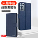 多蘭德OPPO Reno6 5G手機殼真皮全包防摔Reno6Pro+翻蓋保護套錢包插卡影音支架帶掛繩 OPPO Reno6 Pro+ 藍色