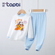 淘帝 TOPBI淘帝兒童秋冬秋衣套裝長(cháng)袖卡通內衣套裝家居服睡衣男女中大童新款 秋衣套裝【藍小小飛熊 100 (建議身高80-90cm)