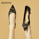 達芙妮（DAPHNE）高跟鞋女氣質(zhì)尖頭細跟單鞋仙女風(fēng)百搭小皮鞋2024新款秋季 黑色 38 標準碼