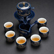康樂品景德鎮(zhèn)鎏銀功夫茶具套裝陶瓷石磨自動茶具時來運轉(zhuǎn)復(fù)古懶人泡茶器 憶江南自動茶具