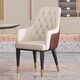 樂(lè )旋輕奢餐椅北歐軟包靠背餐桌椅家用高級感酒店椅接待拉點(diǎn)大賓利椅子 米白色-大軟包-實(shí)木靠背