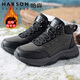 哈森男鞋冬季棉鞋男真羊毛高幫保暖加絨休閑運動(dòng)厚底戶(hù)外雪地靴男 灰色 41
