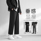 柏斐荻休閑褲男商務(wù)休閑褲男正裝修身小西裝褲男長(zhǎng)褲子抗皺直筒冰絲褲男 黑色 XL
