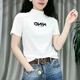 AJLAJK高領(lǐng)短袖女2024夏新款蒓短袖t恤女士短款上衣半高領(lǐng)休閑洋氣今年 白色 3XL (建議145斤-160斤)