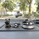 車(chē)載汽車(chē)卡通創(chuàng  )意車(chē)內飾品擺件太陽(yáng)能香薰中控臺用品大全裝飾高檔 黑狗+相機+直升機香薰+灰球小墊