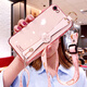 優(yōu)蕾絲 iphone6/7/8手機殼6s保護6plus硅膠套蘋果腕帶斜挎掛繩全包防摔軟殼女款 蘋果6plus/6splus【櫻花粉】全屏鋼膜+斜
