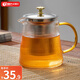 天喜（TIANXI）玻璃茶壺豎紋茶水分離壺茶道杯耐熱加厚煮茶壺煮茶器帶過(guò)濾燒水壺 豎紋茶壺 1000ml