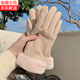 斐卡薇德絨防寒手套保暖女冬季防風(fēng)觸屏棉手套冬天學(xué)生騎行車(chē)護手防凍 可觸屏手套【米色】
