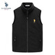 U.S. POLO ASSN.馬甲男抓絨搖粒絨春秋立領(lǐng)無袖背心男裝外套黑色L