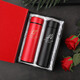 杯鑫格情侶一對杯圣誕節316不銹鋼保溫杯創(chuàng  )意520男女便攜水杯子1314禮物 黑紅組合磨砂禮盒裝 500ml
