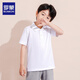 羅蒙男童短袖polo衫女童休閑翻領(lǐng)T恤兒童白色棉小學(xué)生校園服飾演出校 純白色 160