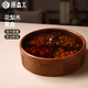 原森太南美實(shí)木圓果盒天然花梨木茶點(diǎn)零食干果盤(pán)家用客廳分格茶托盤(pán) 花梨木圓形單層四宮格