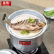玉鳥特厚傳統(tǒng)老式鋁蒸鍋雙耳加高蒸格饅頭家用湯鍋煤氣燃氣蒸煮鋼筋鍋 特厚單層鋁蒸鍋 28cm