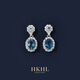 HKHL 【附證書(shū)】925銀倫敦藍天然托帕石耳環(huán)女耳墜耳飾時(shí)尚高級感耳釘 天然托帕石耳墜一對【證書(shū)+輕奢禮盒】
