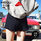 米度麗孕婦褲打底褲夏季薄款孕婦牛仔短褲女夏托腹褲子外穿夏裝 黑色 L碼（建議100-130斤左右）