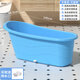 捷貝（Jebe baby） 捷貝成人浴桶塑料兒童大人洗澡盆家用大號洗澡桶沐浴盆泡澡桶 1.4米加厚藍色無(wú)蓋+靠墊