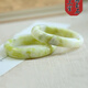 精品陜西藍(lán)田玉黃綠飄翠手鐲時(shí)尚簡(jiǎn)約女款活玉玉鐲子送禮佳品 圈口57cm