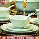 君翔單品 DIY青瓷飯碗面碗景德鎮(zhèn)高嶺土高溫餐具碗盤碟魚盤家用釉下彩 4.75英寸高腳飯碗【釉下青瓷】