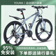 幽馬山地自行車學(xué)生變速成人越野減震青少年男女款26寸24寸公路賽單車 旗艦款-輻條輪-天青藍(lán)色 26寸21速【適合165-180CM】