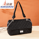 袋鼠（KANGAROO）袋鼠七夕'女包鏈條包時(shí)尚單肩女士包包女式斜挎包靜黑色