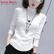 LOVER RUCCI半高領(lǐng)打底衫女裝2025秋冬季新款修身內搭純棉不規則長(cháng)袖t恤上衣 610-278白色 XL
