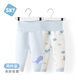 舒貝怡2條裝嬰兒高腰褲兒童護肚褲子夾棉寶寶秋褲男女童睡褲藍色90CM
