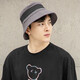 極地日記 漁夫帽男潮流時(shí)尚遮陽(yáng)帽戶(hù)外出游防曬帽子盆帽拼色字母帽子 灰紙鳶漁夫帽