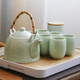 古笙記 青瓷茶具套裝家用茶壺茶杯景德鎮(zhèn)陶瓷現(xiàn)代簡約中式大號(hào)提梁壺 青瓷茶具（1壺+6杯+儲(chǔ)水盤+茶罐