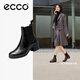 愛步（ECCO）靴子女 女鞋冬季粗跟切爾西靴牛皮女靴 都市蘇黎世222213 黑色22221301001 39