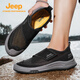 Jeep涼鞋男鞋夏季鏤空透氣網(wǎng)面鞋戶(hù)外徒步溯溪鞋軟底套腳登山鞋 黑色 41