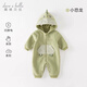 戴維貝拉（DAVE＆BELLA）新生兒連體衣初生嬰兒外出服男女寶衣服0-6個(gè)月秋冬新年爬服 小恐龍【現貨】DB4236421 80cm （建議身高73-80cm）