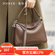 朱爾（ZOOLER）包包女款2025年新品時尚復古牛皮斜挎包通勤牛皮女士包包生日禮物 【深卡其】輕奢生日禮物送老婆