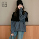 美洋（MEIYANG）醬紫衛衣 復古做舊基礎百搭寬松休閑圓領(lǐng)/連帽上衣 霧藍色（圓領(lǐng)版） S