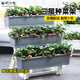田間小徑陽(yáng)臺種菜盆多層立體種菜花架子家庭蔬菜種植專(zhuān)用箱長(cháng)方形花盆頂樓 三層種菜架 灰色（送隨機種子）