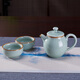漢唐青瓷茶壺陶瓷專(zhuān)用泡茶壺可養開(kāi)片單壺茶杯家用景德鎮功夫茶具套裝 溫雅壺+2個(gè)龍蛋杯